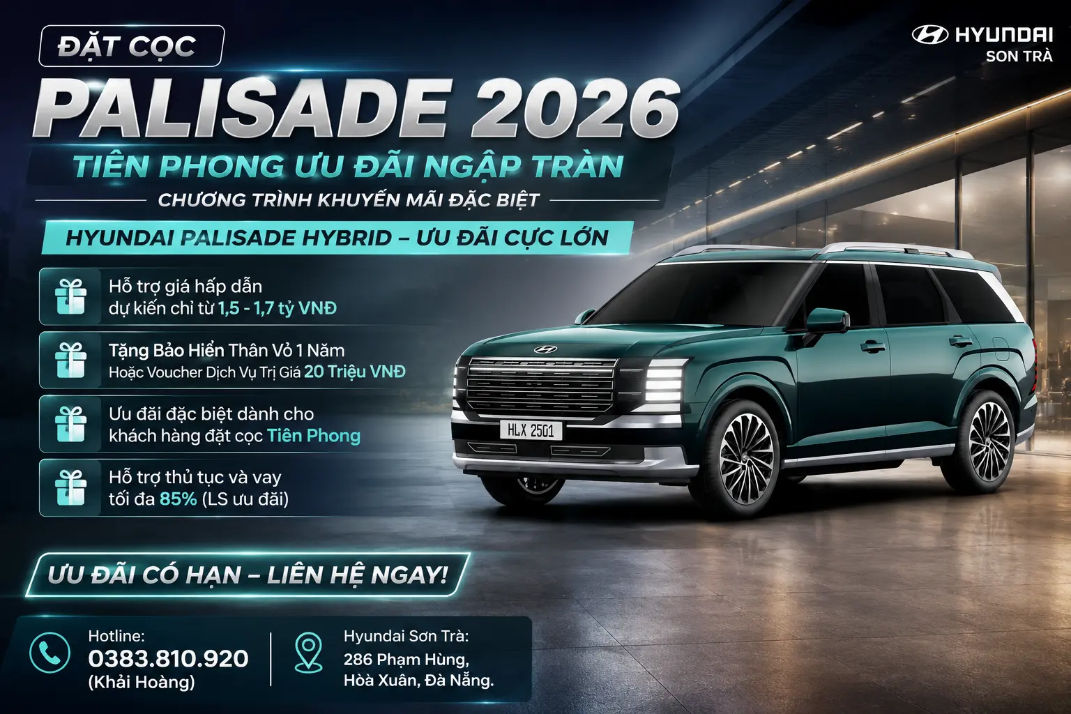 Hyundai Palisade Hybrid 2026: Bảng giá xe & Thông số kỹ thuật chi tiết